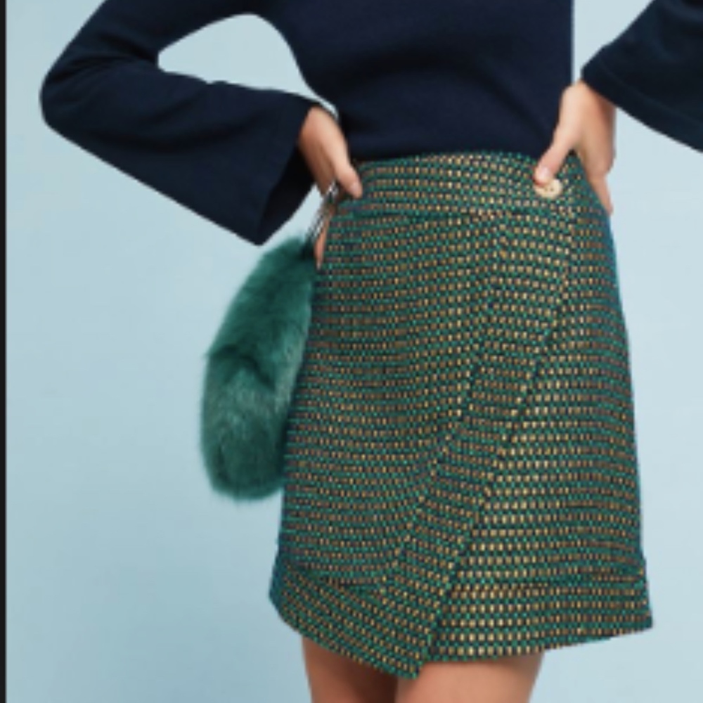 Anthropologie Tweed Wrap Skirt